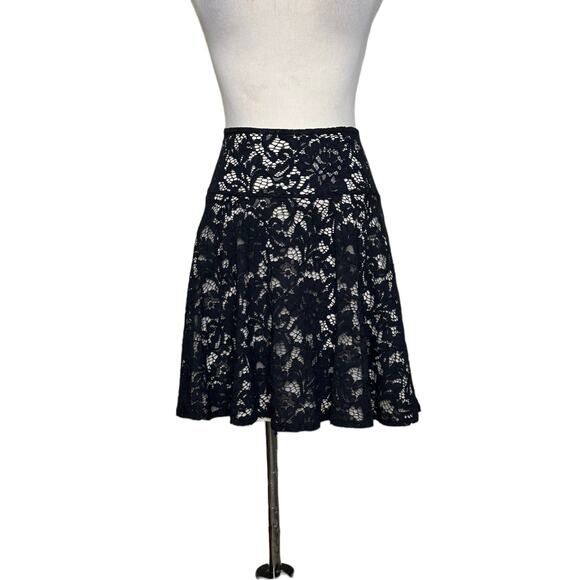 Paris Sunday black lace lined pleated mini skirt size Medium - Picture 1 of 12
